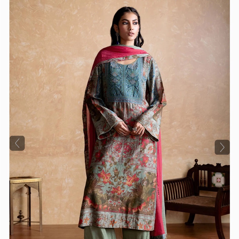 Ritu Kumar Blue Pierra Salwar Kameez, NWT